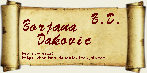 Borjana Daković vizit kartica